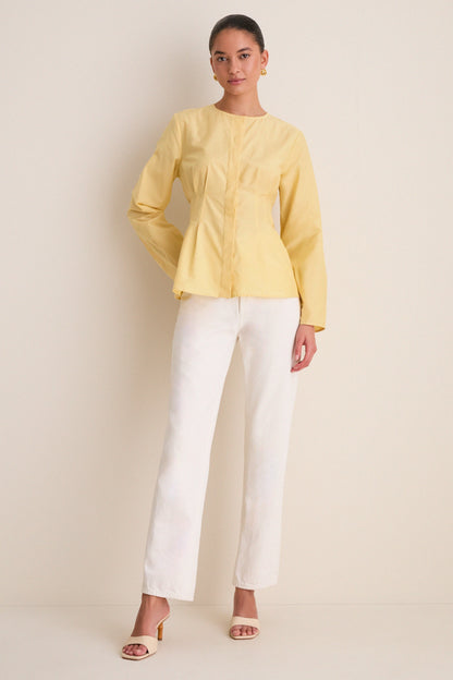 Butter Yellow Cotton Silk Arden Top