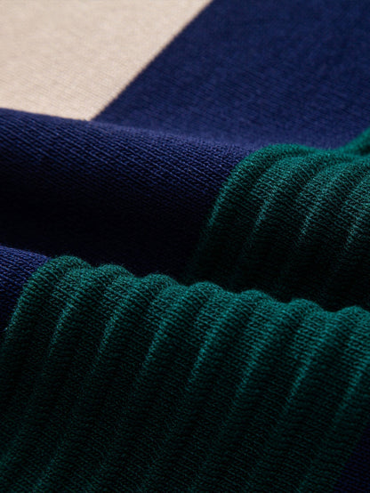 Textured Color Block Knit Polo & Slim Fit Tapered Trousers