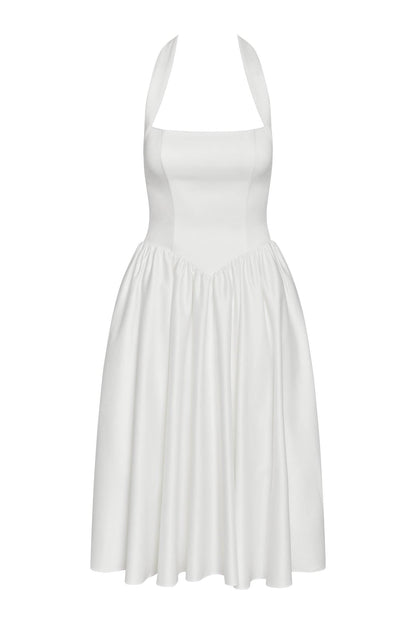Hart Halter Corset Midi Dress - White