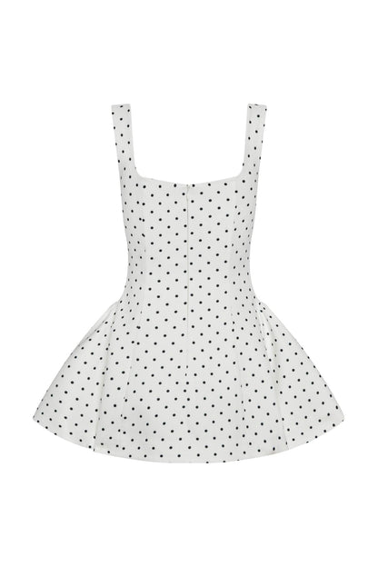 Ysabelle Babydoll Corset Mini Dress - Polka Dot